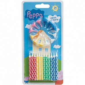 Набор свечей с держателем, Peppa Pig (Росмэн, 29739ros)